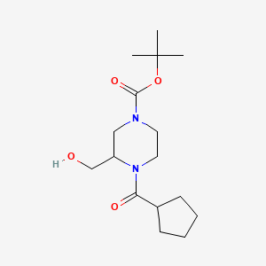 tert-Butyl 4-(cyclopentanecarbonyl)-3-(hydroxymethyl)piperazine-1-carboxylate