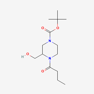 tert-Butyl 4-butyryl-3-(hydroxymethyl)piperazine-1-carboxylate