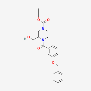 molecular formula C24H30N2O5 B8252987 tert-Butyl 4-(3-(benzyloxy)benzoyl)-3-(hydroxymethyl)piperazine-1-carboxylate 