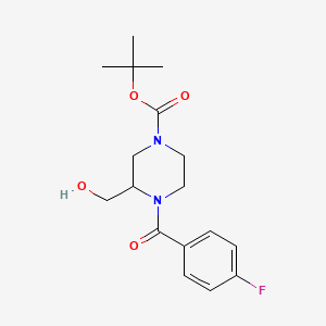 molecular formula C17H23FN2O4 B8252988 tert-Butyl 4-(4-fluorobenzoyl)-3-(hydroxymethyl)piperazine-1-carboxylate 