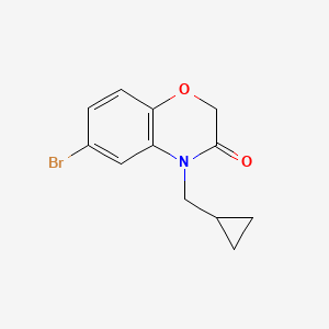molecular formula C12H12BrNO2 B8252995 6-Bromo-4-(cyclopropylmethyl)-2H-benzo[b][1,4]oxazin-3(4H)-one 