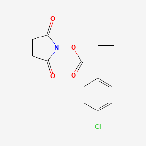 molecular formula C15H14ClNO4 B8253013 2,5-Dioxopyrrolidin-1-yl 1-(4-chlorophenyl)cyclobutanecarboxylate 