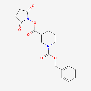 molecular formula C18H20N2O6 B8253038 1-Benzyl 3-(2,5-dioxopyrrolidin-1-yl) piperidine-1,3-dicarboxylate 