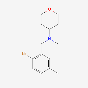 molecular formula C14H20BrNO B8253100 N-(2-Bromo-5-methylbenzyl)-N-methyltetrahydro-2H-pyran-4-amine 