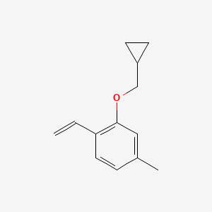 molecular formula C13H16O B8253128 2-(Cyclopropylmethoxy)-4-methyl-1-vinylbenzene 