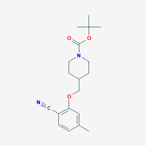 molecular formula C19H26N2O3 B8253157 tert-Butyl 4-((2-cyano-5-methylphenoxy)methyl)piperidine-1-carboxylate 