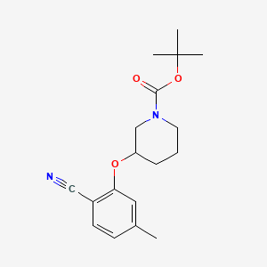 molecular formula C18H24N2O3 B8253166 tert-Butyl 3-(2-cyano-5-methylphenoxy)piperidine-1-carboxylate 