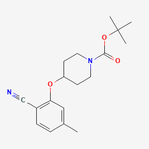 molecular formula C18H24N2O3 B8253172 tert-Butyl 4-(2-cyano-5-methylphenoxy)piperidine-1-carboxylate 