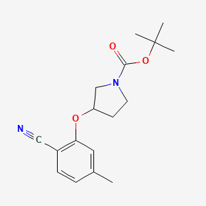 molecular formula C17H22N2O3 B8253180 tert-Butyl 3-(2-cyano-5-methylphenoxy)pyrrolidine-1-carboxylate 