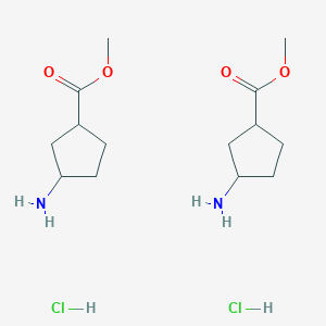 molecular formula C14H28Cl2N2O4 B8253219 cis-Methyl 3-aminocyclopentanecarboxylate hcl 