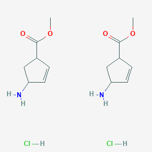 molecular formula C14H24Cl2N2O4 B8253238 Methyl 4-aminocyclopent-2-ene-1-carboxylate;dihydrochloride 