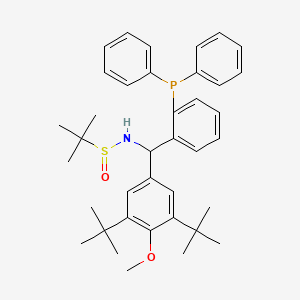 molecular formula C38H48NO2PS B8253258 (R)-N-((R)-(3,5-di-tert-butyl-4-methoxyphenyl)(2-(diphenylphos phanyl)phenyl)methyl)-2-methylpropane 