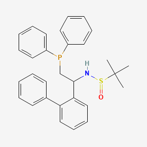 molecular formula C30H32NOPS B8253263 (R)-N-[(S)-1-(2-Biphenylyl)-2-(diphenylphosphino)ethyl]-2-methylpropane-2-sulfinamide 