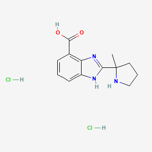 molecular formula C13H17Cl2N3O2 B8253269 (R)-2-(2-Methyl-2-pyrrolidinyl)-1H-benzimidazole-4-carboxylic Acid Dihydrochloride 