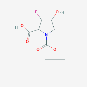 molecular formula C10H16FNO5 B8253300 (2R,3S,4R)-1-Boc-3-fluoro-4-hydroxypyrrolidine-2-carboxylicAcid 