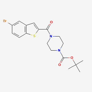 molecular formula C18H21BrN2O3S B8253389 Tert-butyl 4-(5-bromo-1-benzothiophene-2-carbonyl)piperazine-1-carboxylate 