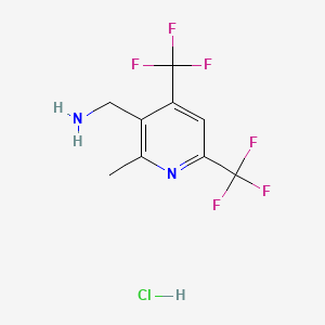 molecular formula C9H9ClF6N2 B8253402 1-[2-Methyl-4,6-bis(trifluoromethyl)pyridin-3-yl]methanamine hydrochloride 