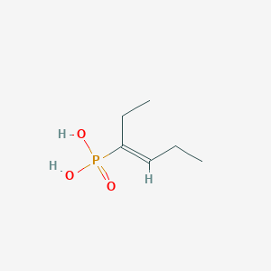 molecular formula C6H13O3P B8253466 [(E)-hex-3-en-3-yl]phosphonic acid 