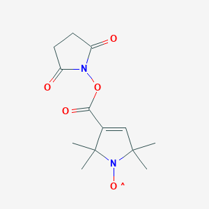 molecular formula C13H17N2O5 B8253626 [3-[(2,5-Dioxopyrrolizino)oxycarbonyl]-2,2,5,5-tetramethyl-3-pyrroline-1-yloxy]radical 