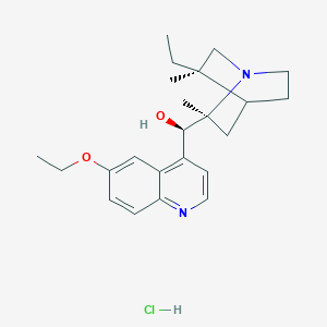 molecular formula C23H33ClN2O2 B8253765 (R)-(6-ethoxyquinolin-4-yl)-[(2S,5R)-5-ethyl-2,5-dimethyl-1-azabicyclo[2.2.2]octan-2-yl]methanol;hydrochloride 