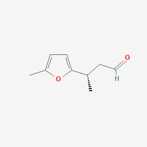 molecular formula C9H12O2 B8253825 (3S)-3-(5-methylfuran-2-yl)butanal 
