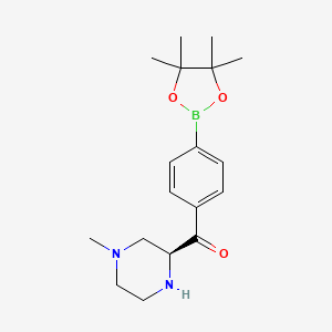 molecular formula C18H27BN2O3 B8253938 [(2S)-4-methylpiperazin-2-yl]-[4-(4,4,5,5-tetramethyl-1,3,2-dioxaborolan-2-yl)phenyl]methanone 