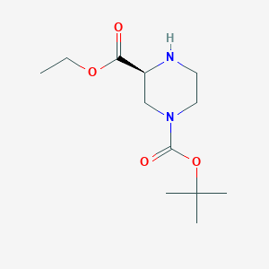 molecular formula C12H22N2O4 B8254113 1-(Tert-butyl) 3-ethyl piperazine-1,3-dicarboxylate 