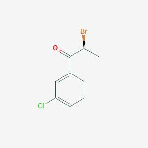 molecular formula C9H8BrClO B8254136 (2S)-2-bromo-1-(3-chlorophenyl)propan-1-one 