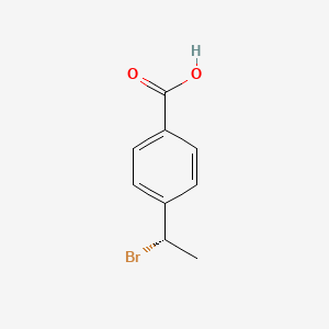 molecular formula C9H9BrO2 B8254319 4-[(1S)-1-bromoethyl]benzoic acid 