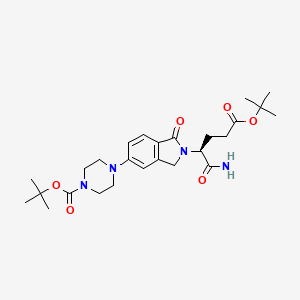 molecular formula C26H38N4O6 B8254412 tert-butyl 4-[2-[(2S)-1-amino-5-[(2-methylpropan-2-yl)oxy]-1,5-dioxopentan-2-yl]-1-oxo-3H-isoindol-5-yl]piperazine-1-carboxylate 