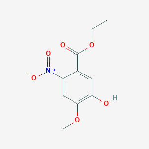 molecular formula C10H11NO6 B8254438 5-Hydroxy-4-methoxy-2-nitrobenzoic acid ethyl ester 