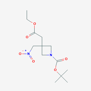 tert-Butyl 3-(2-ethoxy-2-oxoethyl)-3-(nitromethyl)azetidine-1-carboxylate