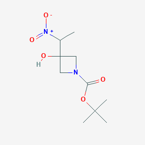 molecular formula C10H18N2O5 B8254503 1,1-Dimethylethyl 3-hydroxy-3-(1-nitroethyl)azetidine-1-carboxylate 