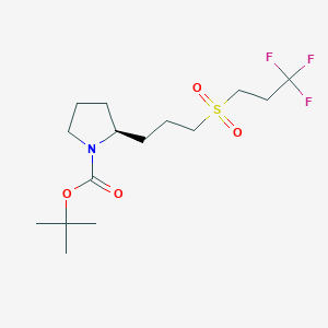 molecular formula C15H26F3NO4S B8254543 tert-Butyl (S)-2-(3-((3,3,3-trifluoropropyl)sulfonyl)propyl)pyrrolidine-1-carboxylate 