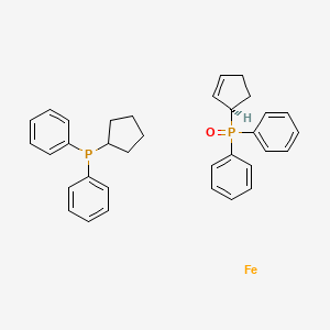 molecular formula C34H36FeOP2 B8254592 [[(1R)-cyclopent-2-en-1-yl]-phenylphosphoryl]benzene;cyclopentyl(diphenyl)phosphane;iron 
