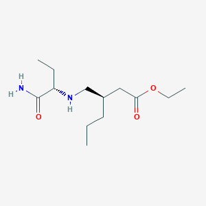 molecular formula C13H26N2O3 B8254602 (R)-Ethyl 3-((((S)-1-amino-1-oxobutan-2-yl)amino)methyl)hexanoate 