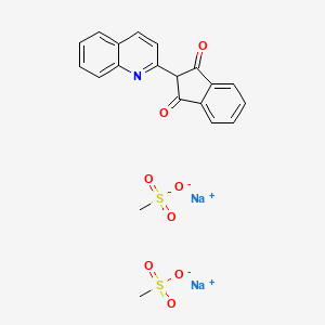 molecular formula C20H17NNa2O8S2 B8254756 Disodium;methanesulfonate;2-quinolin-2-ylindene-1,3-dione 