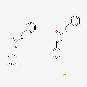 molecular formula C34H28O2Pd B8254763 Bis((1,2,4,5-eta)-1,5-diphenyl-1,4-pentadien-3-one)palladium 