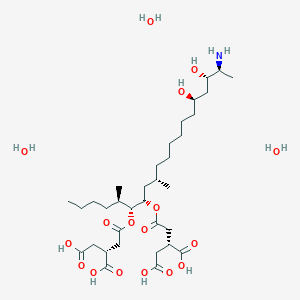 molecular formula C34H65NO17 B8254784 (2R)-2-[2-[(5R,6R,7S,9S,16R,18S,19S)-19-amino-6-[(3R)-3,4-dicarboxybutanoyl]oxy-16,18-dihydroxy-5,9-dimethylicosan-7-yl]oxy-2-oxoethyl]butanedioic acid;trihydrate 