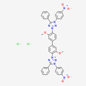 molecular formula C40H30Cl2N10O6 B8254851 3-[2-Methoxy-4-[3-methoxy-4-[4-(4-nitrophenyl)-5-phenyltetrazol-2-ium-2-yl]phenyl]phenyl]-1-(4-nitrophenyl)-5-phenyltetrazol-3-ium;dichloride 