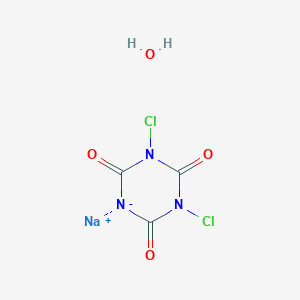 Sodium;1,3-dichloro-1,3-diaza-5-azanidacyclohexane-2,4,6-trione;hydrate