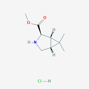 molecular formula C9H16ClNO2 B8255042 methyl (1S,2R,5R)-6,6-dimethyl-3-azabicyclo[3.1.0]hexane-2-carboxylate;hydrochloride 