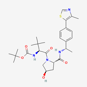 molecular formula C28H40N4O5S B8255047 tert-Butyl ((S)-1-((2S,4R)-4-hydroxy-2-(((S)-1-(4-(4-methylthiazol-5-yl)phenyl)ethyl)carbamoyl)pyrrolidin-1-yl)-3,3-dimethyl-1-oxobutan-2-yl)carbamate 