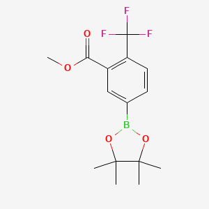 molecular formula C15H18BF3O4 B8255083 Methyl 5-(4,4,5,5-tetramethyl-1,3,2-dioxaborolan-2-yl)-2-(trifluoromethyl)benzoate 