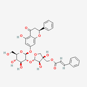molecular formula C35H36O14 B8255219 4H-1-Benzopyran-4-one, 2,3-dihydro-5-hydroxy-7-[[2-O-[5-O-[(2E)-1-oxo-3-phenyl-2-propen-1-yl]-D-apio-beta-D-furanosyl]-beta-D-glucopyranosyl]oxy]-2-phenyl- CAS No. 773899-29-9