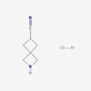 molecular formula C7H11ClN2 B8255298 2-Azaspiro[3.3]heptane-6-carbonitrile hydrochloride 