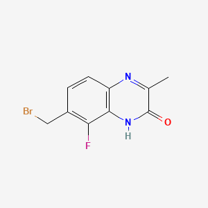 molecular formula C10H8BrFN2O B8255300 7-(Bromomethyl)-8-fluoro-3-methylquinoxalin-2(1H)-one 