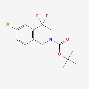molecular formula C14H16BrF2NO2 B8255352 Tert-butyl 6-bromo-4,4-difluoro-1,3-dihydroisoquinoline-2-carboxylate 