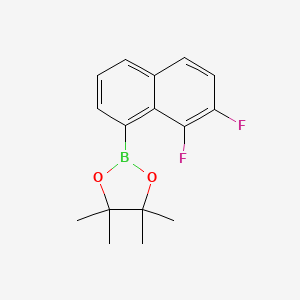 molecular formula C16H17BF2O2 B8255394 2-(7,8-Difluoronaphthalen-1-yl)-4,4,5,5-tetramethyl-1,3,2-dioxaborolane 