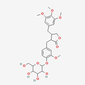 3-[[3-Methoxy-4-[3,4,5-trihydroxy-6-(hydroxymethyl)oxan-2-yl]oxyphenyl]methyl]-4-[(3,4,5-trimethoxyphenyl)methyl]oxolan-2-one